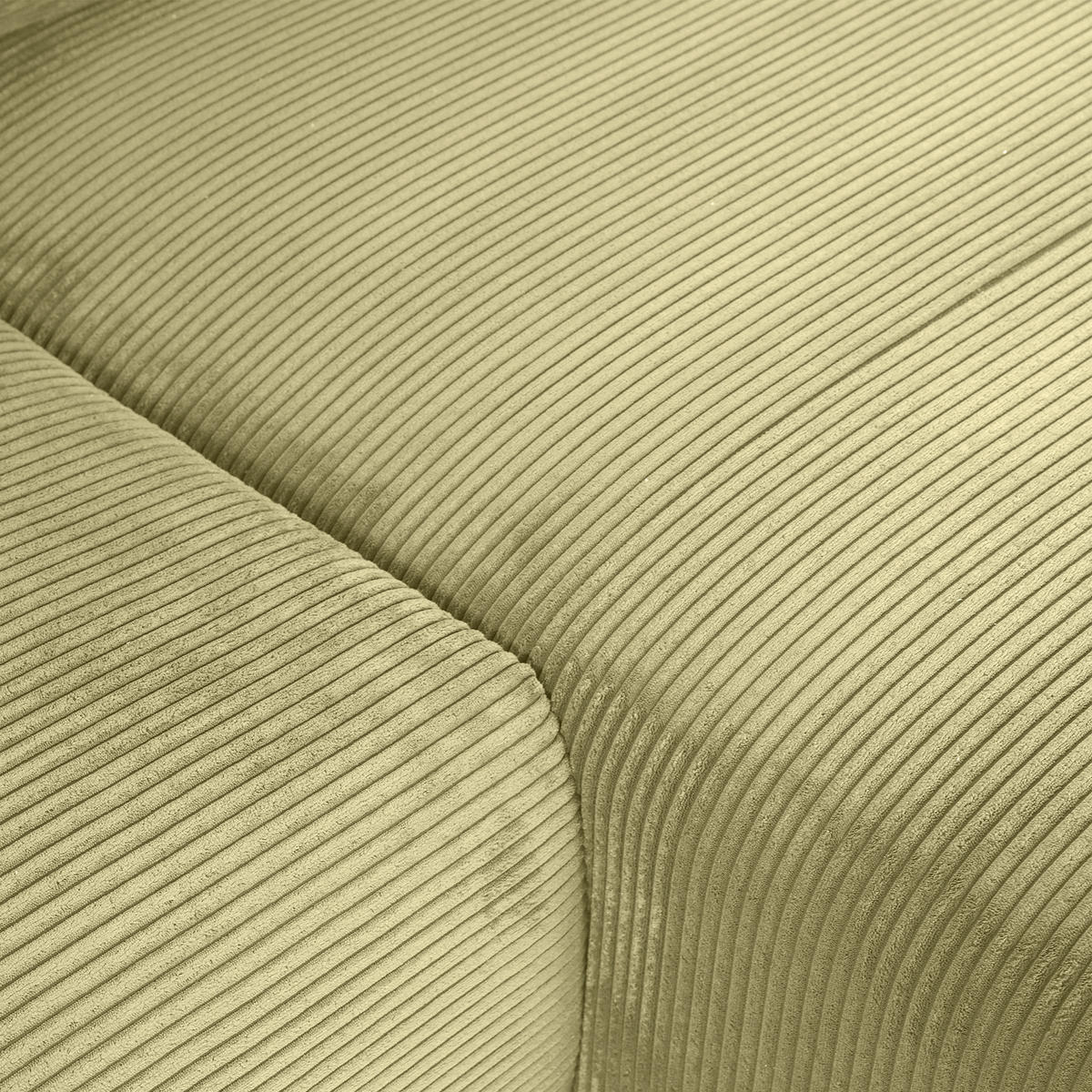 ECKSOFA in Cord Hellgrün  - Schwarz/Hellgrün, Konventionell, Kunststoff/Textil (266/180cm) - MID.YOU