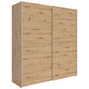 SCHWEBETÜRENSCHRANK 170/191/59 cm 2-türig Eiche Artisan  - Silberfarben/Eiche Artisan, Basics, Holzwerkstoff/Kunststoff (170/191/59cm) - Boxxx
