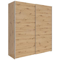 SCHWEBETÜRENSCHRANK 170/191/59 cm 2-türig Eiche Artisan  - Silberfarben/Eiche Artisan, Basics, Holzwerkstoff/Kunststoff (170/191/59cm) - Boxxx