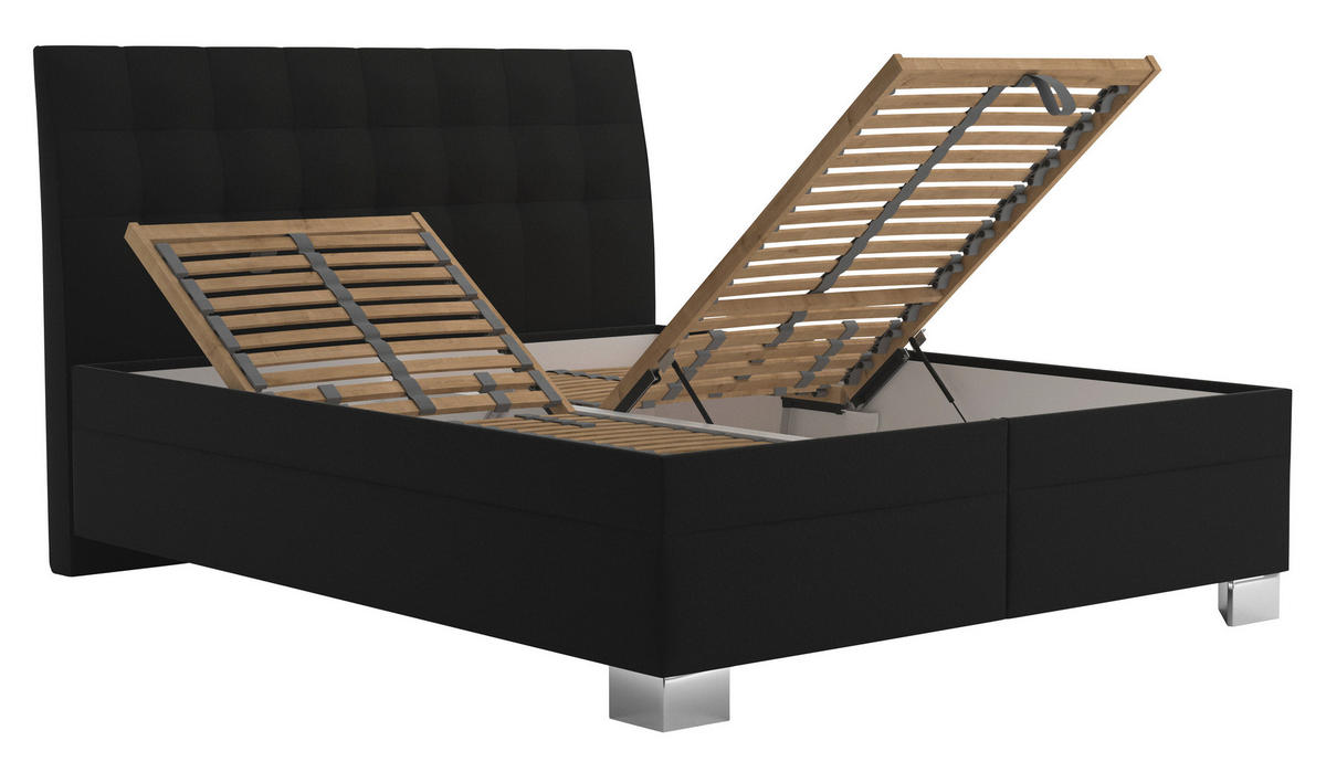 ČALÚNENÁ POSTEĽ, 160/200 cm, hnedá - hnedá/čierna, Basics, drevo/textil (160/200cm) - Blanar