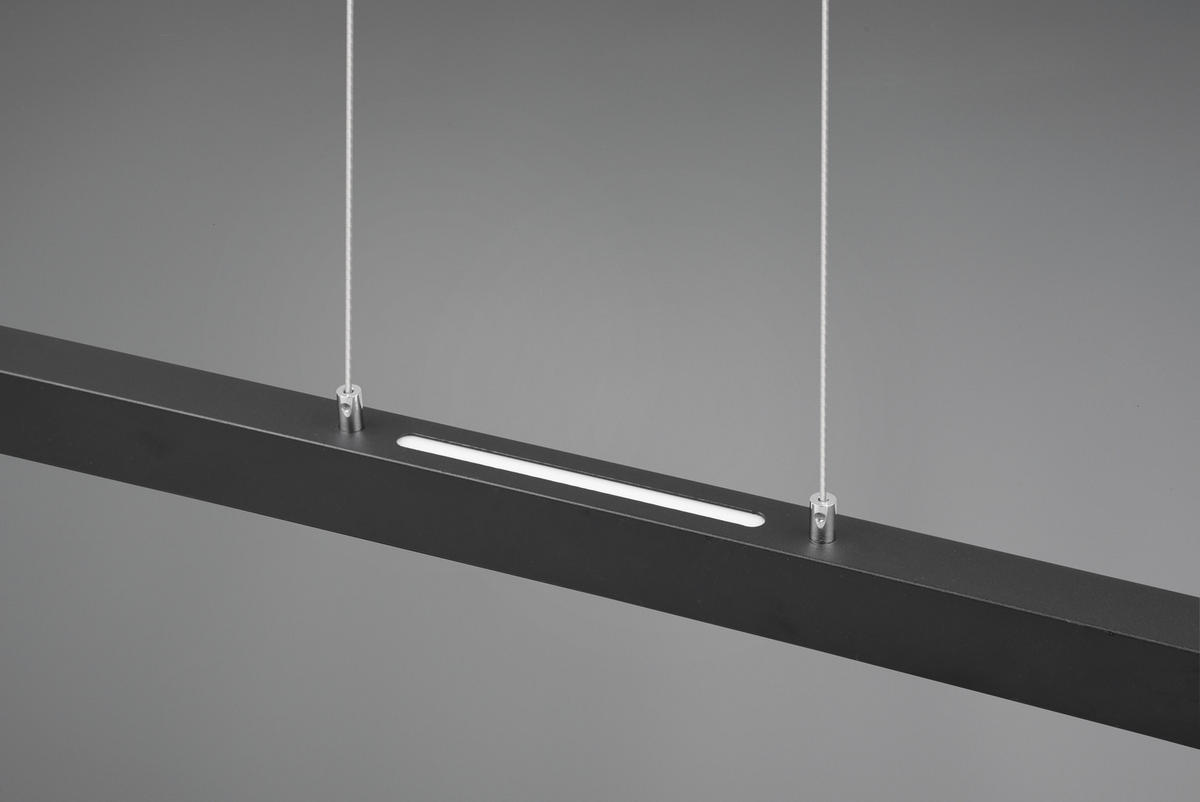 LED-HÄNGELEUCHTE Belfast 115,5/14,2/150 cm   - Schwarz/Weiß, Basics, Kunststoff/Metall (115,5/14,2/150cm) - Trio Leuchten
