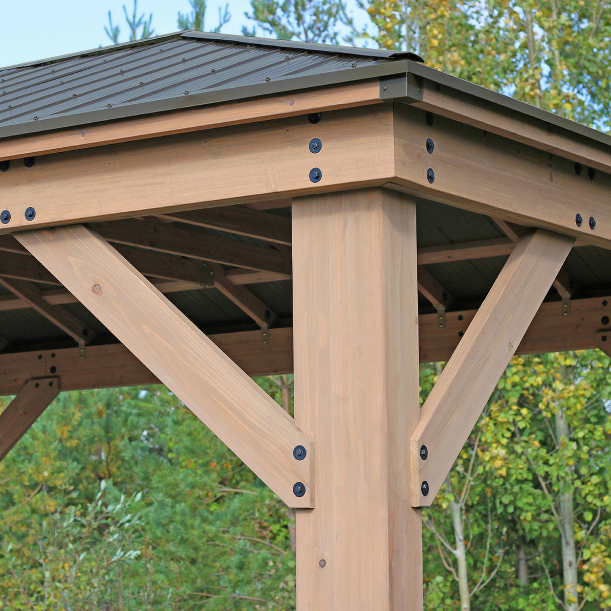 PAVILLON 490/315/371 cm   - Bronzefarben/Mokka, Basics, Holz/Metall (490/315/371cm)