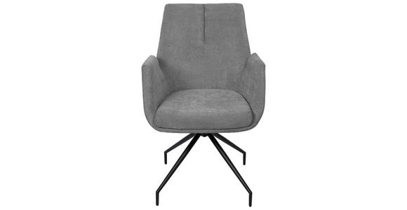 ARMLEHNSTUHL  in Schmiedeeisen Webstoff  - Schwarz/Grau, Design, Textil/Metall (58/89,5/64cm) - Novel
