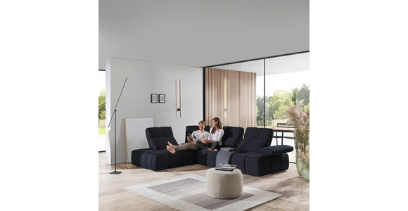 ECKSOFA in Struktur Schwarz 233/313 cm - Schwarz, Design, Kunststoff/Textil (233/313cm) - Emilio Belluti