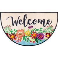FUßMATTE 50/85 cm Welcome Blooming  - Multicolor, KONVENTIONELL, Kunststoff/Textil (50/85cm) - wash+dry