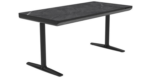 SCHREIBTISCH 160/80/73/118 cm in Schwarz, Dunkelgrau - Dunkelgrau/Schwarz, Design, Holzwerkstoff/Kunststoff (160/80/73/118cm) - Novel