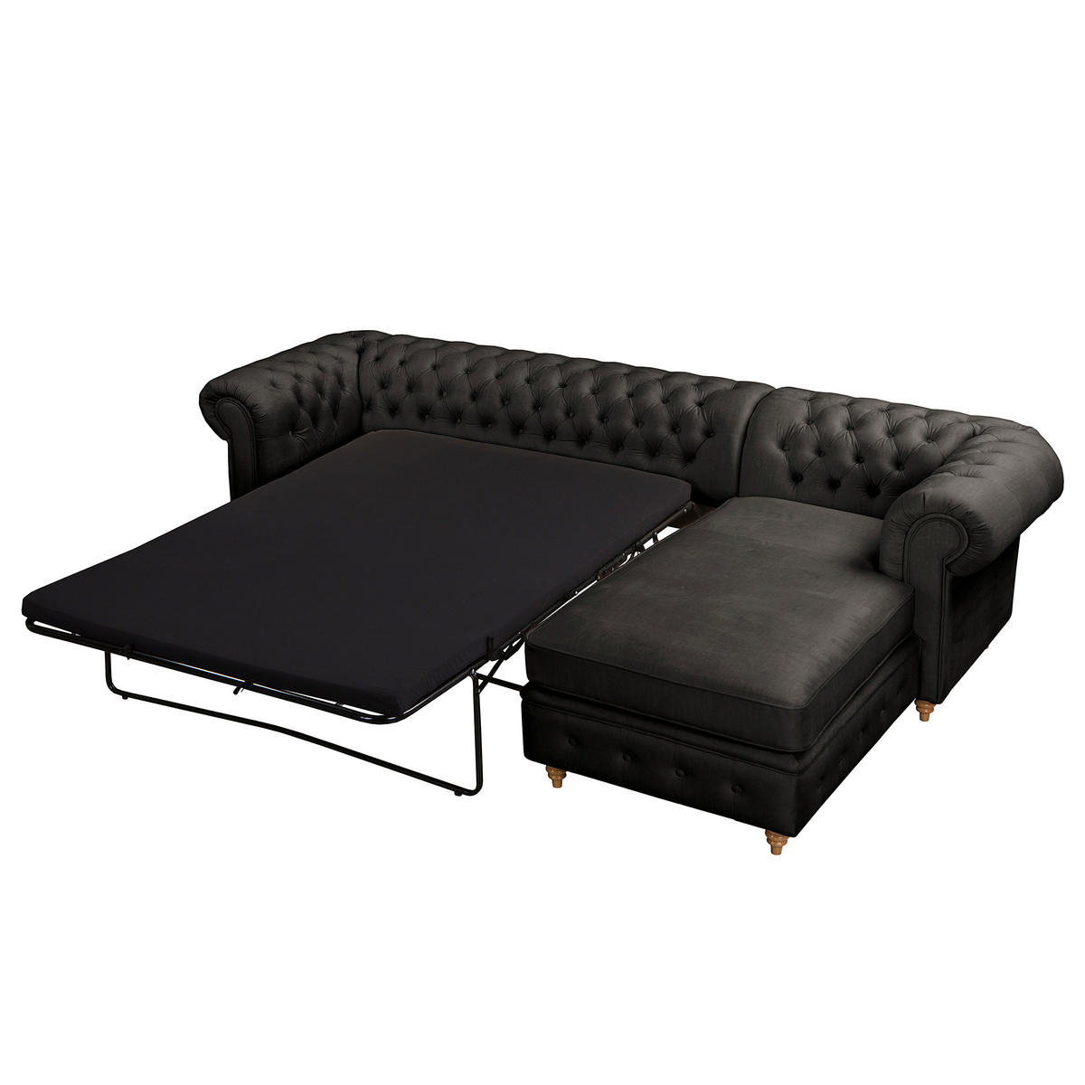 ECKSOFA Laura in Mikrofaser Anthrazit  284/182 cm  - Anthrazit/Creme, Design, Holz/Textil (284/182cm) - P & B