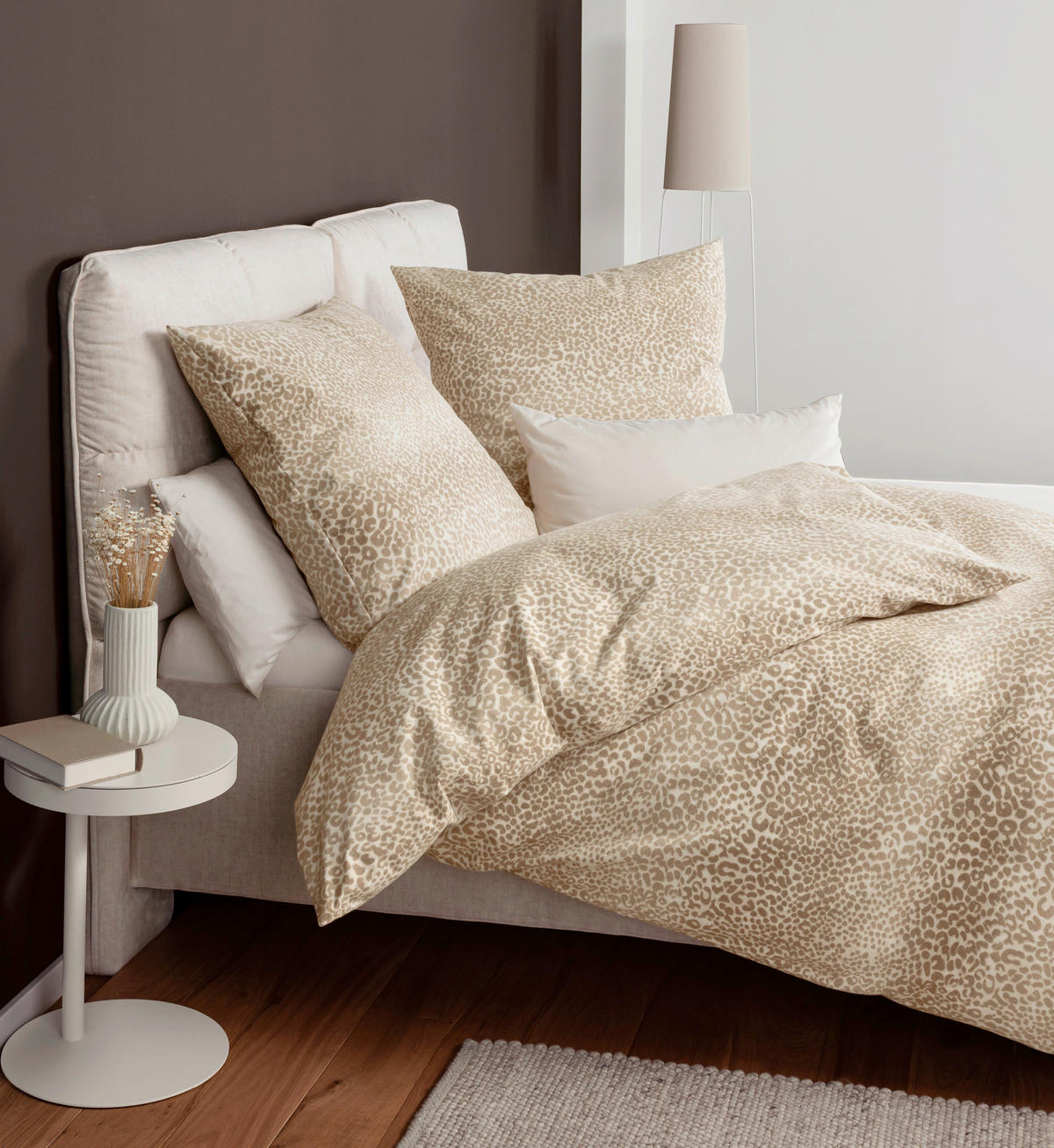 BETTWÄSCHE 2-teilig Biber 135/200 cm  - Beige, Design, Textil (135/200cm) - Janine