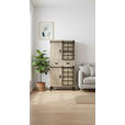 VITRINE  in Hartholz Mangoholz Schwarz, Graubraun  - Graubraun/Schwarz, LIFESTYLE, Glas/Holz (90/180/42cm) - Landscape