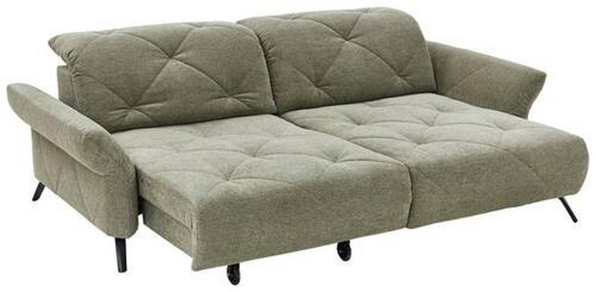 ECKSOFA in Webstoff Grün  - Schwarz/Grün, Design, Textil/Metall (173/244cm) - Moderano