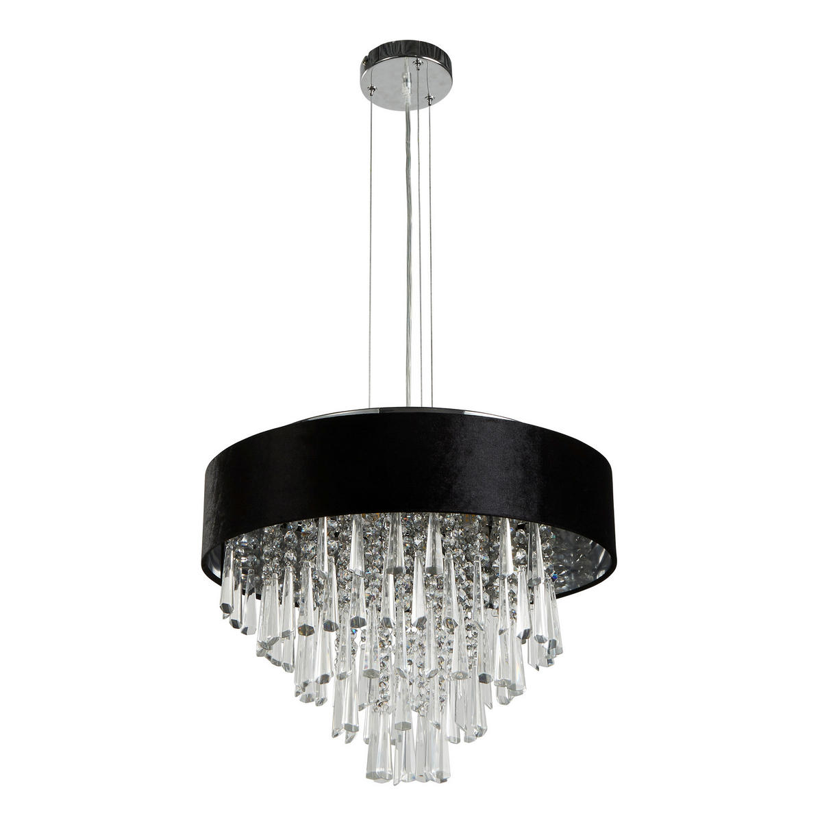 PENDELLEUCHTE Glamour 45.5/35/45.5 cm   - Chromfarben, MODERN, Glas/Metall (45.5/35/45.5cm) - Searchlight