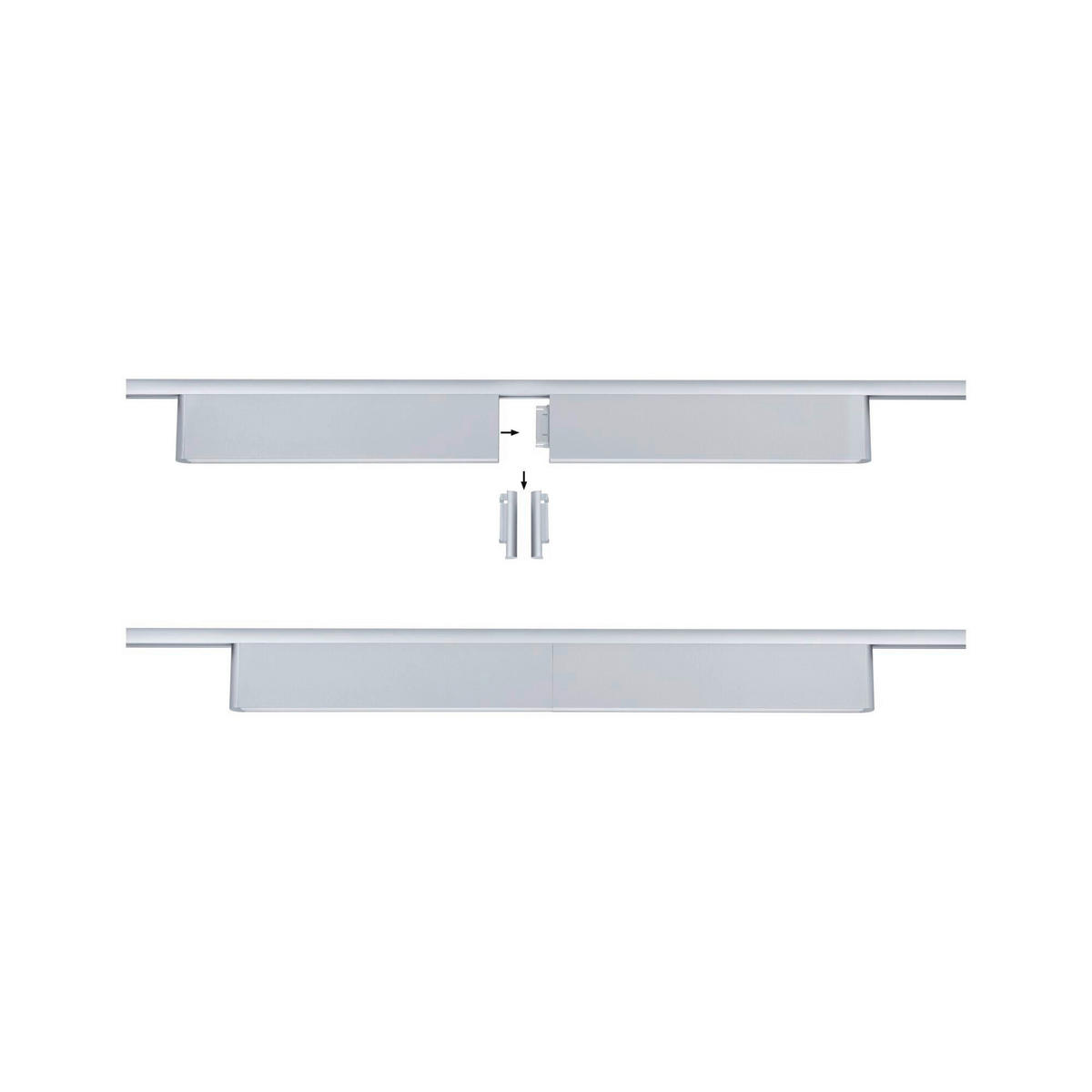 SCHIENENSYSTEM-STRAHLER 37,2/7,4/2,3 cm  - Chromfarben, Basics, Metall (37,2/7,4/2,3cm) - Paulmann