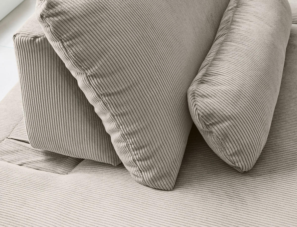 ECKSOFA Niels Andersson Greige Feincord  - Greige/Schwarz, Design, Kunststoff/Textil (242/316cm) - Niels Andersson