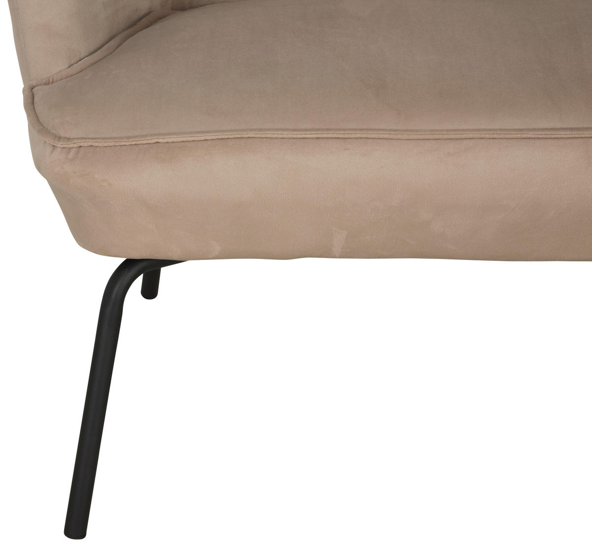 KÜCHENSOFA  - Taupe/Schwarz, MODERN, Textil/Metall (148/77/73cm) - P & B