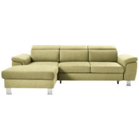 ECKSOFA in Webstoff Grün  - Silberfarben/Grün, Design, Textil/Metall (167/250cm) - Xora