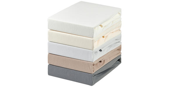 TOPPER-SPANNLEINTUCH 180/220 cm Jersey  - Creme, KONVENTIONELL, Textil (180/220cm) - Novel