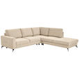 ECKSOFA Beige Chenille  - Beige/Schwarz, KONVENTIONELL, Textil/Metall (275/257cm) - Carryhome