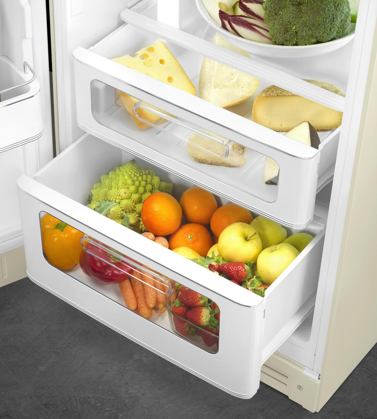 KÜHL-GEFRIER-KOMBINATION 60/172/72,8 cm FAB30LCR6  - Creme, MODERN, Metall (60/172/72,8cm) - SMEG