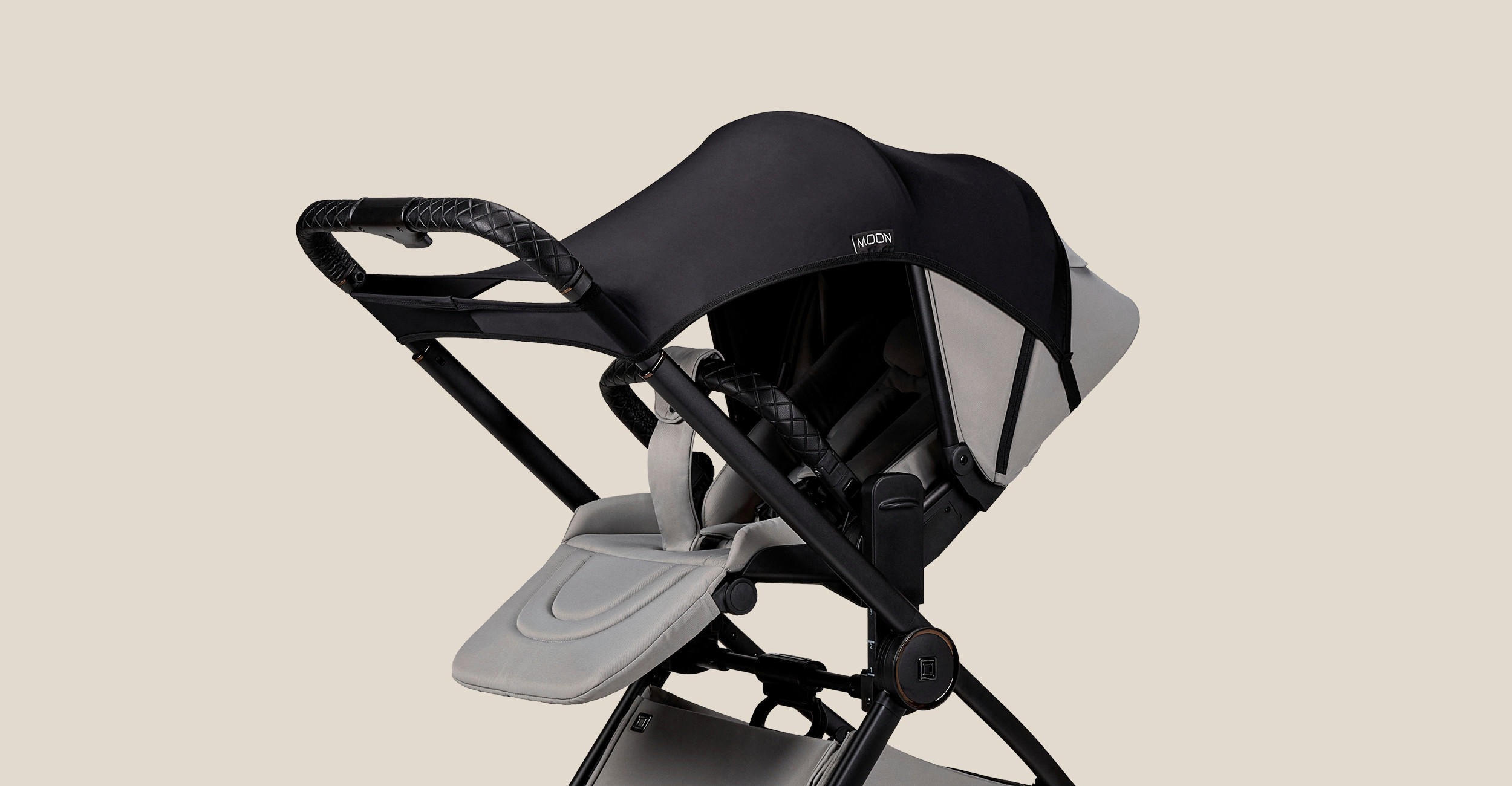 KINDERWAGENVERDECK - Schwarz, Basics, Kunststoff - Moon