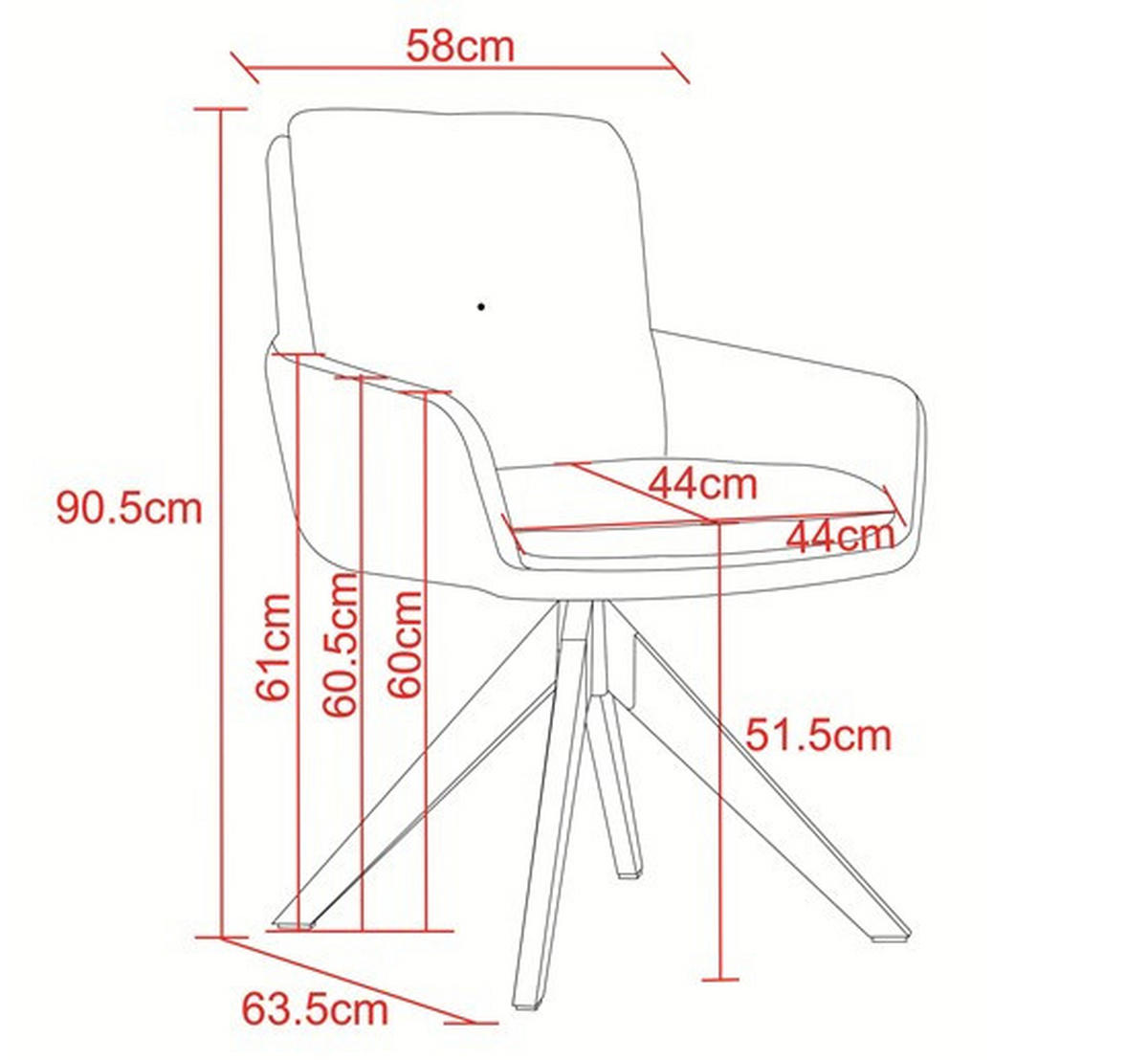 ARMLEHNSTUHL  Sitzfläche 360° drehbar Samt  - Eichefarben/Creme, Modern, Holz/Textil (58/91/63,5cm) - Livetastic