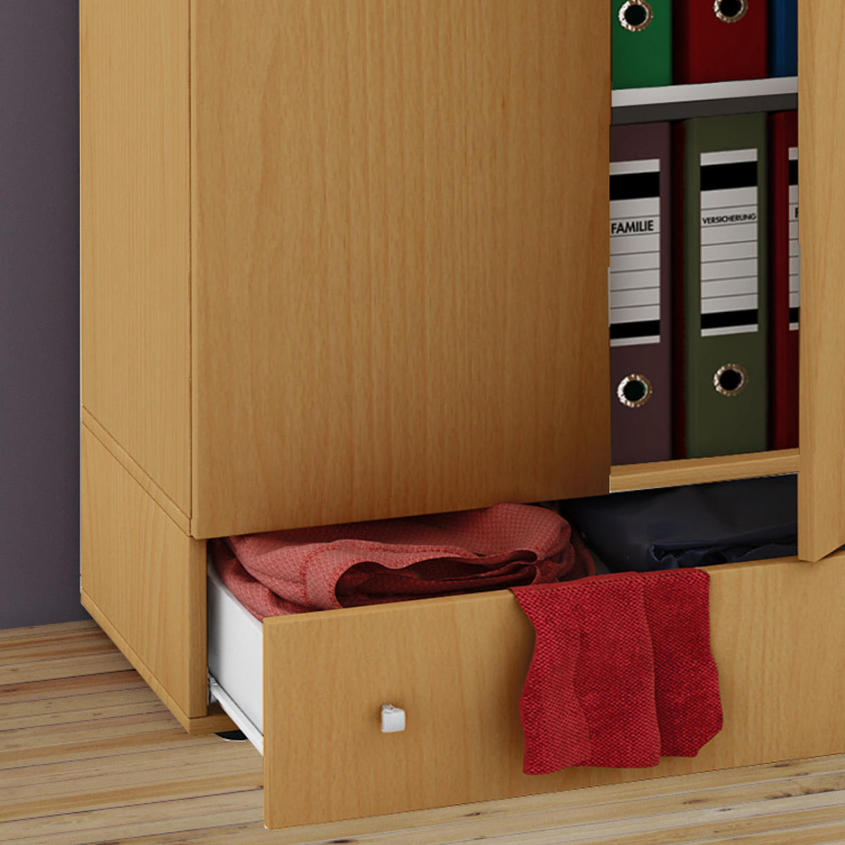 MEHRZWECKSCHRANK  in Buchefarben  - Silberfarben/Buchefarben, MODERN, Holzwerkstoff/Kunststoff (70/238/39cm) - MID.YOU