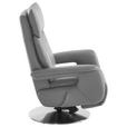 RELAXSESSEL in Leder Hellgrau  - Edelstahlfarben/Hellgrau, Design, Leder/Metall (78/112/85cm) - Cantus