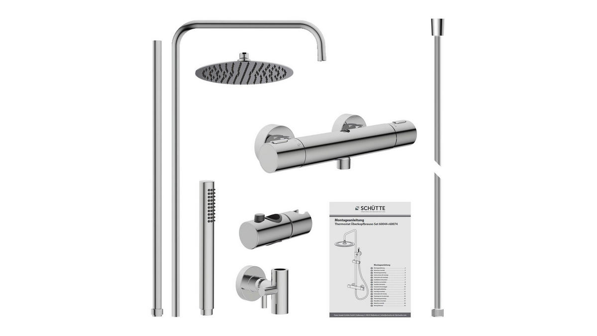 ÜBERKOPFBRAUSESET  - Chromfarben, Design, Metall (27,5/126,5/34cm) - Schütte