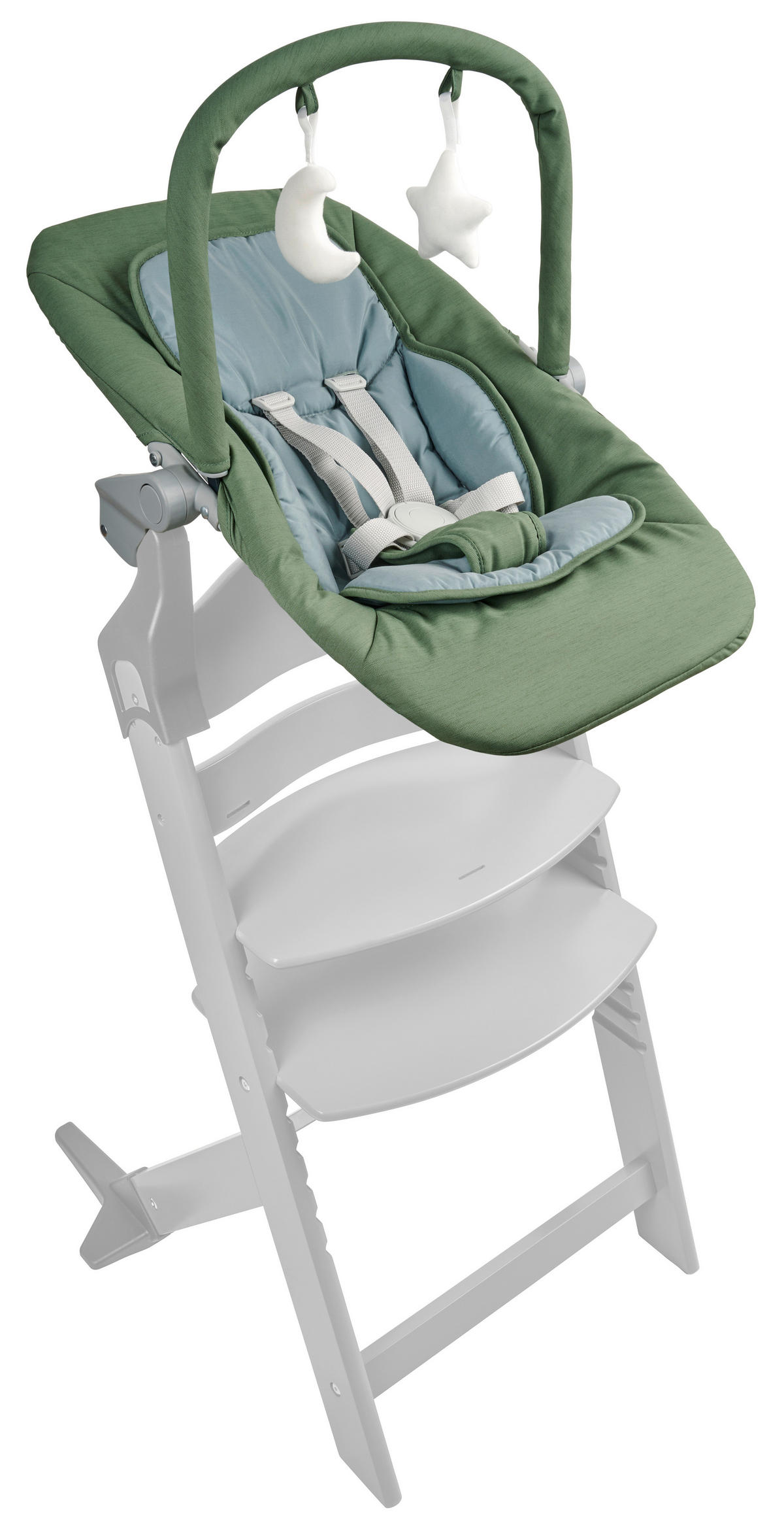BABYSITTER  - skogsgrön/ljusgrå, Basics, metall/textil (66/45/48-58cm) - My Baby Lou