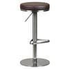 BARHOCKER Lederlook Braun Sitzfläche 360° drehbar  - Silberfarben/Braun, MODERN, Textil/Metall (38/57/38cm) - MID.YOU