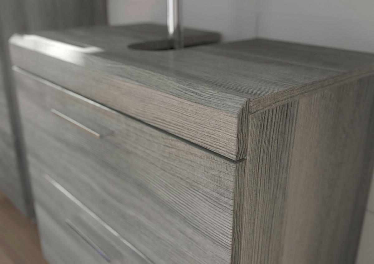 WASCHBECKENUNTERSCHRANK 60/56/34 cm  - Silberfarben/Silbereichenfarben, MODERN, Holzwerkstoff (60/56/34cm) - MID.YOU