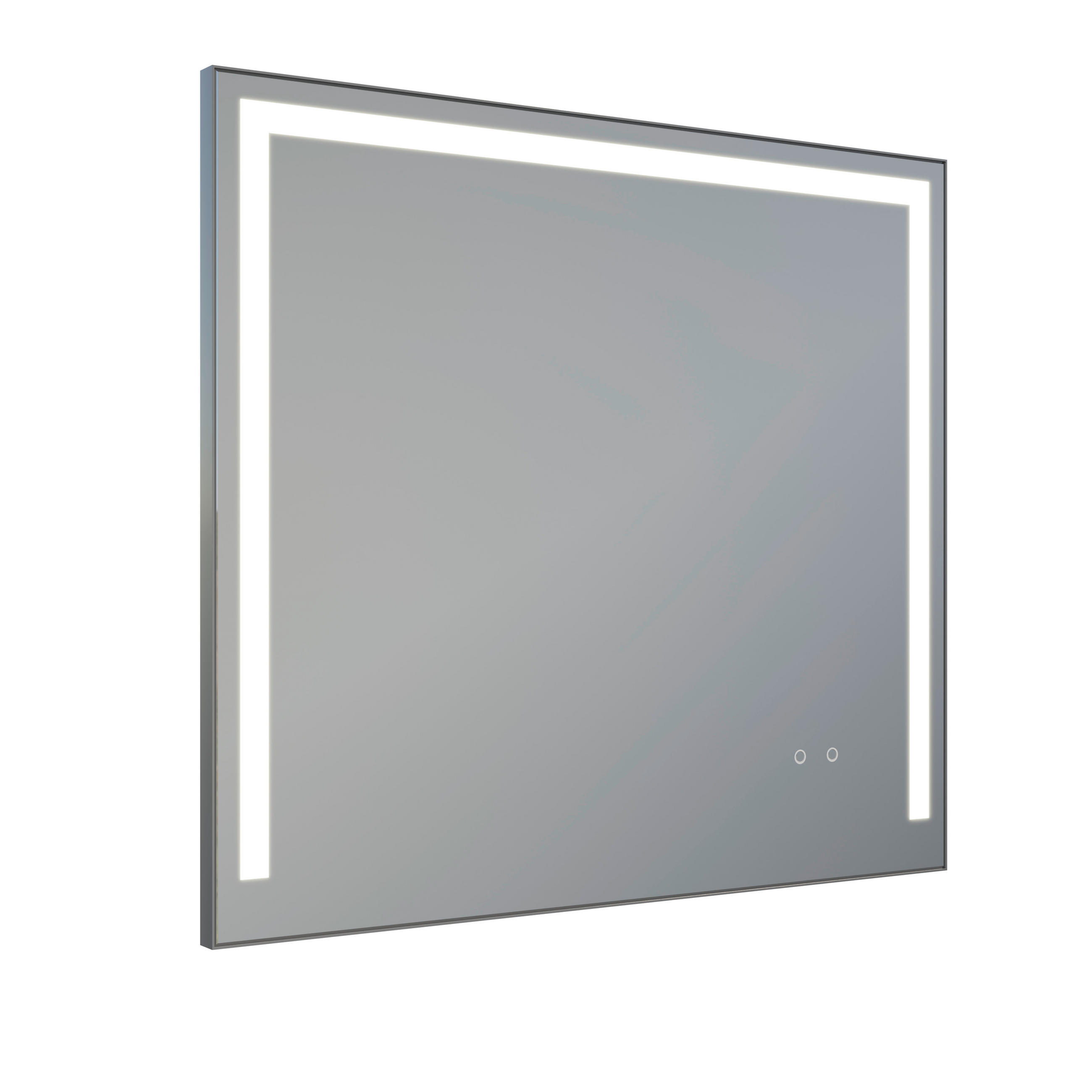 BADEZIMMERSPIEGEL 80/72/2,6 cm  - Alufarben, MODERN, Glas/Metall (80/72/2,6cm) - Celina Home