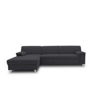 ECKSOFA 150/252 cm  in Webstoff Schlammfarben Schlaffunktion  150/252 cm  - Chromfarben/Schlammfarben, KONVENTIONELL, Textil/Metall (150/252cm) - MID.YOU