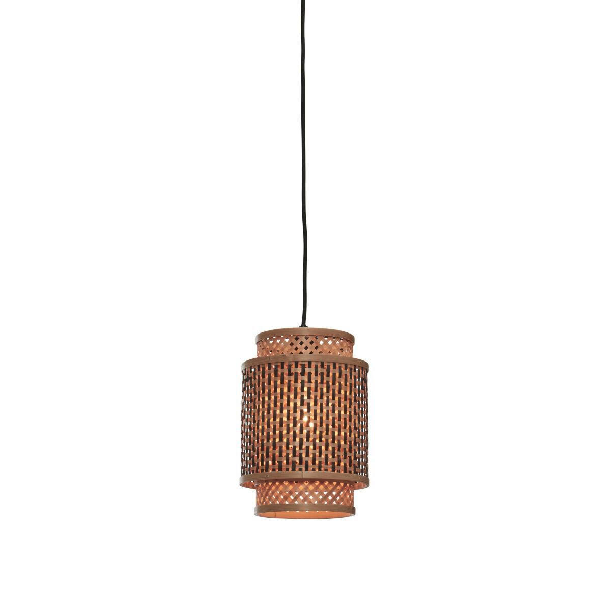 HÄNGELEUCHTE GOOD&MOJO  18/25 cm   - Schwarz/Naturfarben, Trend, Holz (18/25cm) - Good & Mojo