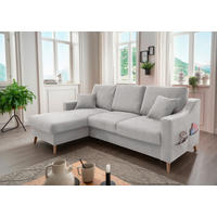 ECKSOFA in Chenille Grau  - Naturfarben/Grau, MODERN, Holz/Textil (150/228cm) - Livetastic