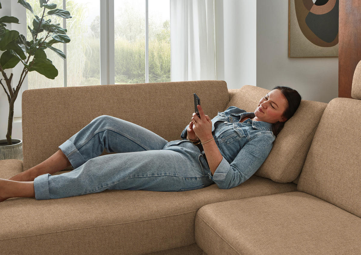 ECKSOFA  Chenille Altrosa  - Schwarz/Altrosa, Design, Textil/Metall (182/239cm) - Beldomo Comfort