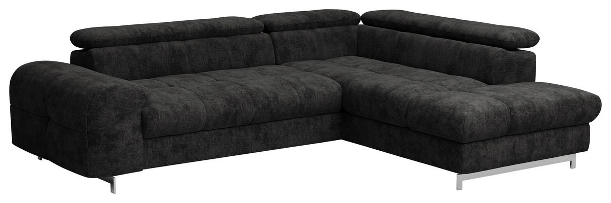 Freisteller von Livetastic ECKSOFA Schwarz Mikrofaser.