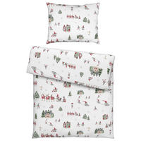 POSTEĽNÁ BIELIZEŇ, flanel, zelená, viacfarebná, červená, biela, 140/200 cm - viacfarebná/biela, Konventionell, textil (140/200cm) - Esposa