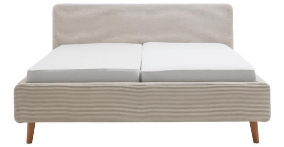 POLSTERBETT gepolstertes Kopfteil, Bettkasten, Lattenroste 180/200 cm in Beige - Beige/Naturfarben, Design, Holz/Textil (180/200cm) - Xora