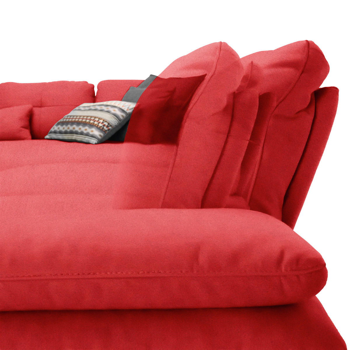 ECKSOFA  in Flachgewebe Hellrot  271/344 cm  - Hellrot/Schwarz, Design, Textil/Metall (271/344cm) - Chilliano