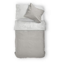 WENDEBETTWÄSCHE Makosatin 135/200 cm  - Taupe/Creme, Basics, Textil (135/200cm)