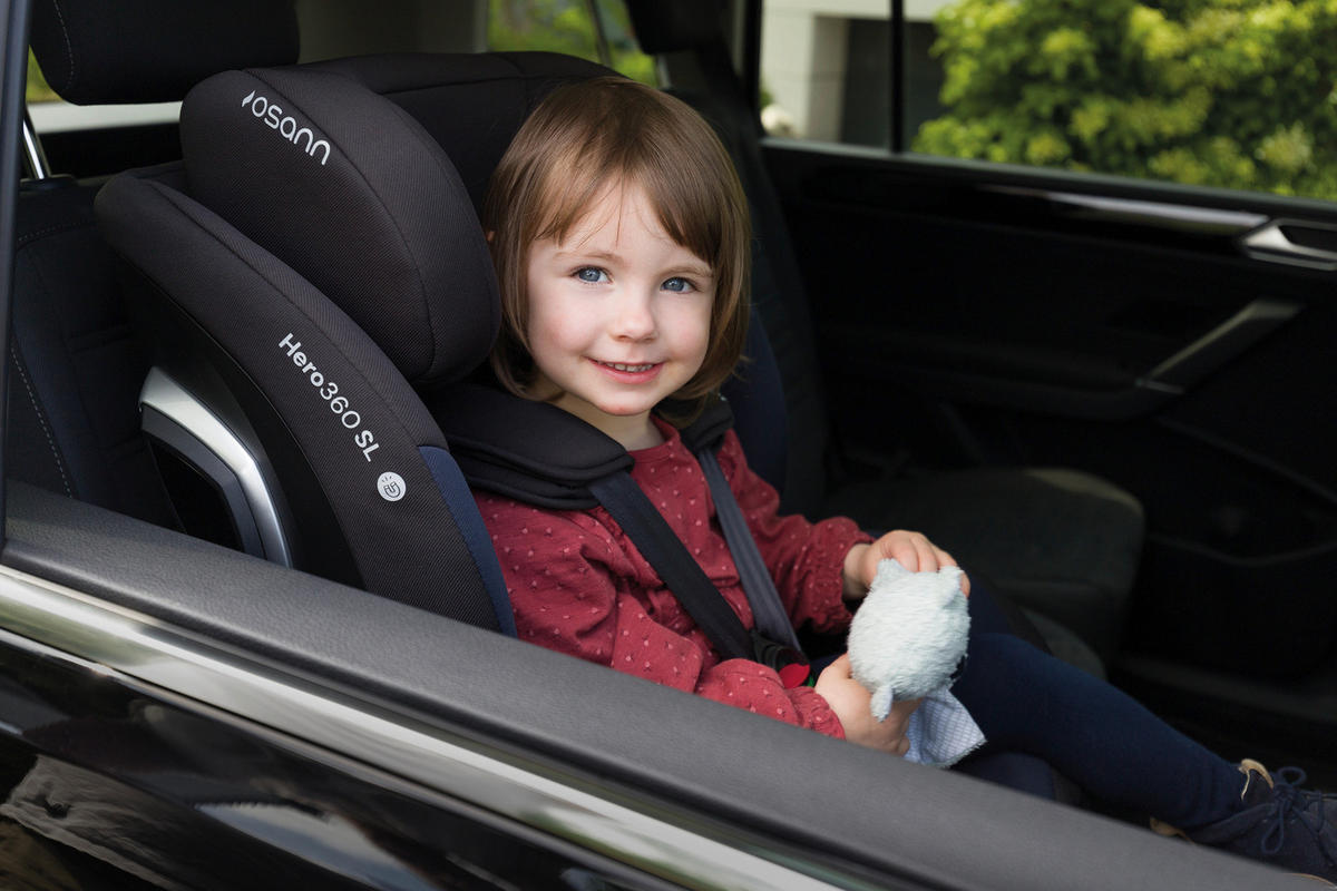 REBOARDER-KINDERSITZ HERO360 SL Twill Black  - Schwarz, Basics, Kunststoff/Textil (44/65/55cm) - Osann