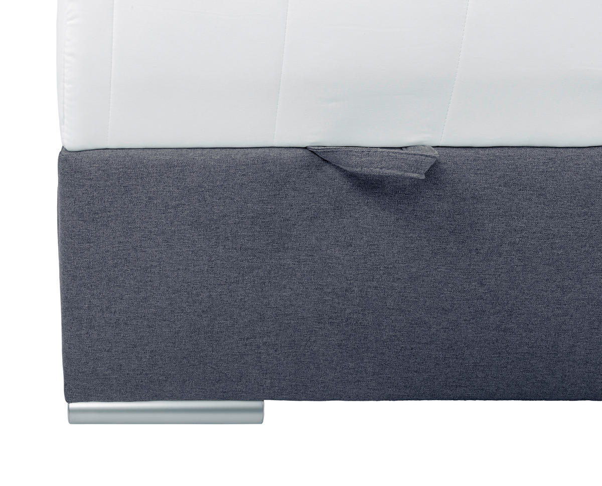 BOXBETT 140/200 cm  in Dunkelblau  - Chromfarben/Dunkelblau, KONVENTIONELL, Kunststoff/Textil (140/200cm) - Carryhome