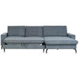 ECKSOFA in Cord, Velours Graphitfarben  - Schwarz/Graphitfarben, Design, Textil/Metall (302/180cm) - Venda