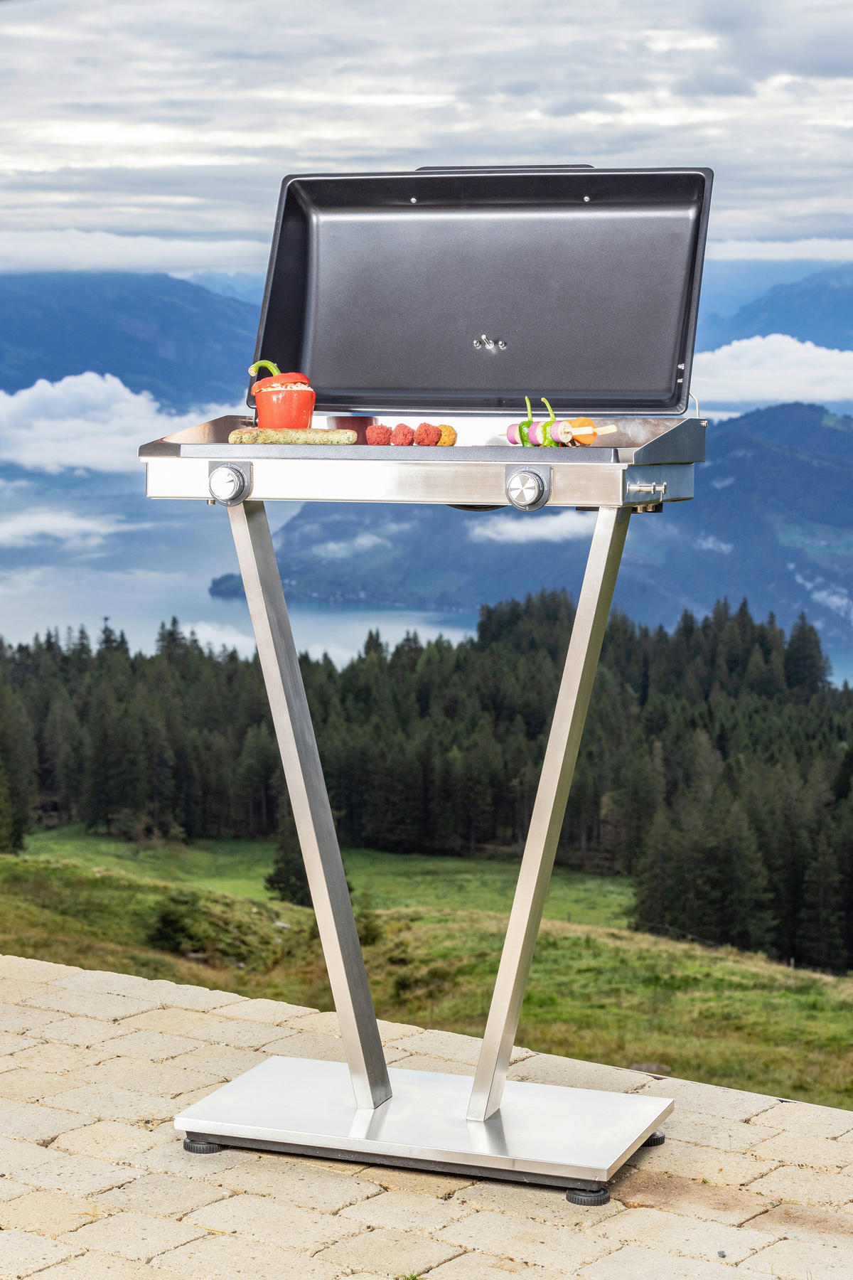 ELEKTROGRILL - Silberfarben, Design, Metall (68/103/45cm) - Nouvel