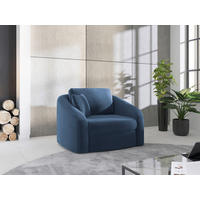 SESSEL in Samt Blau  - Blau/Schwarz, MODERN, Kunststoff/Textil (116/88/104cm) - Sit & More