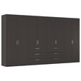 DREHTÜRENSCHRANK 400/223/61 cm,  in Graphitfarben, 8-türig  - Edelstahlfarben/Graphitfarben, Basics, Holzwerkstoff/Metall (400/223/61cm) - Novel