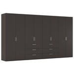 DREHTÜRENSCHRANK 400/223/61 cm,  in Graphitfarben, 8-türig  - Edelstahlfarben/Graphitfarben, Basics, Holzwerkstoff/Metall (400/223/61cm) - Novel