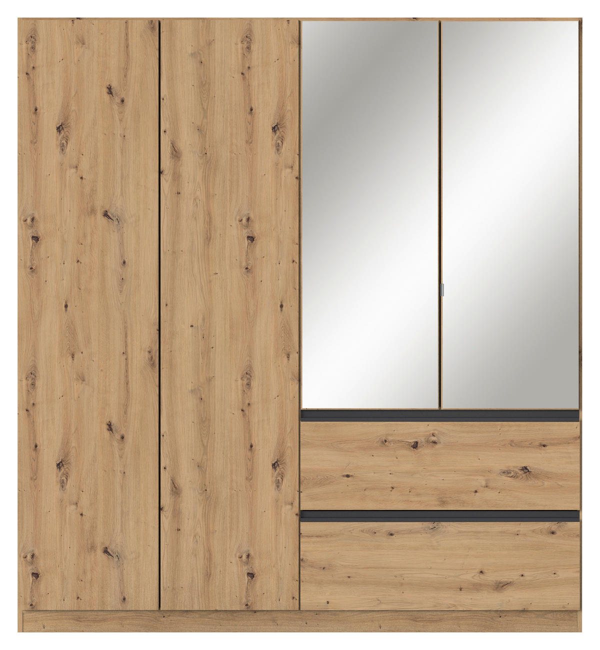 DREHTÜRENSCHRANK in Eiche Artisan  - Eiche Artisan/Grau, Modern, Holzwerkstoff (181/197/54cm) - Rauch Möbel