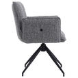 ARMLEHNSTUHL  in Eisen Leinenoptik  - Schwarz/Grau, Design, Textil/Metall (63/82/63cm) - Hom`in