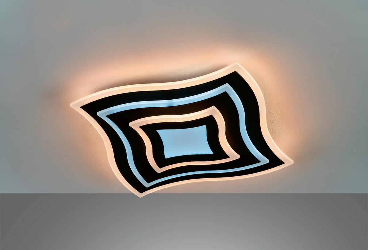 LED-TAKLAMPA Gorden 43/43/5 cm  - svart, Design, metall (43/43/5cm) - Fischer & Honsel